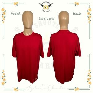 REI Co-Op Mens Athletic Short Sleeve T-Shirt Outdoors Recycled Polyester Red LG